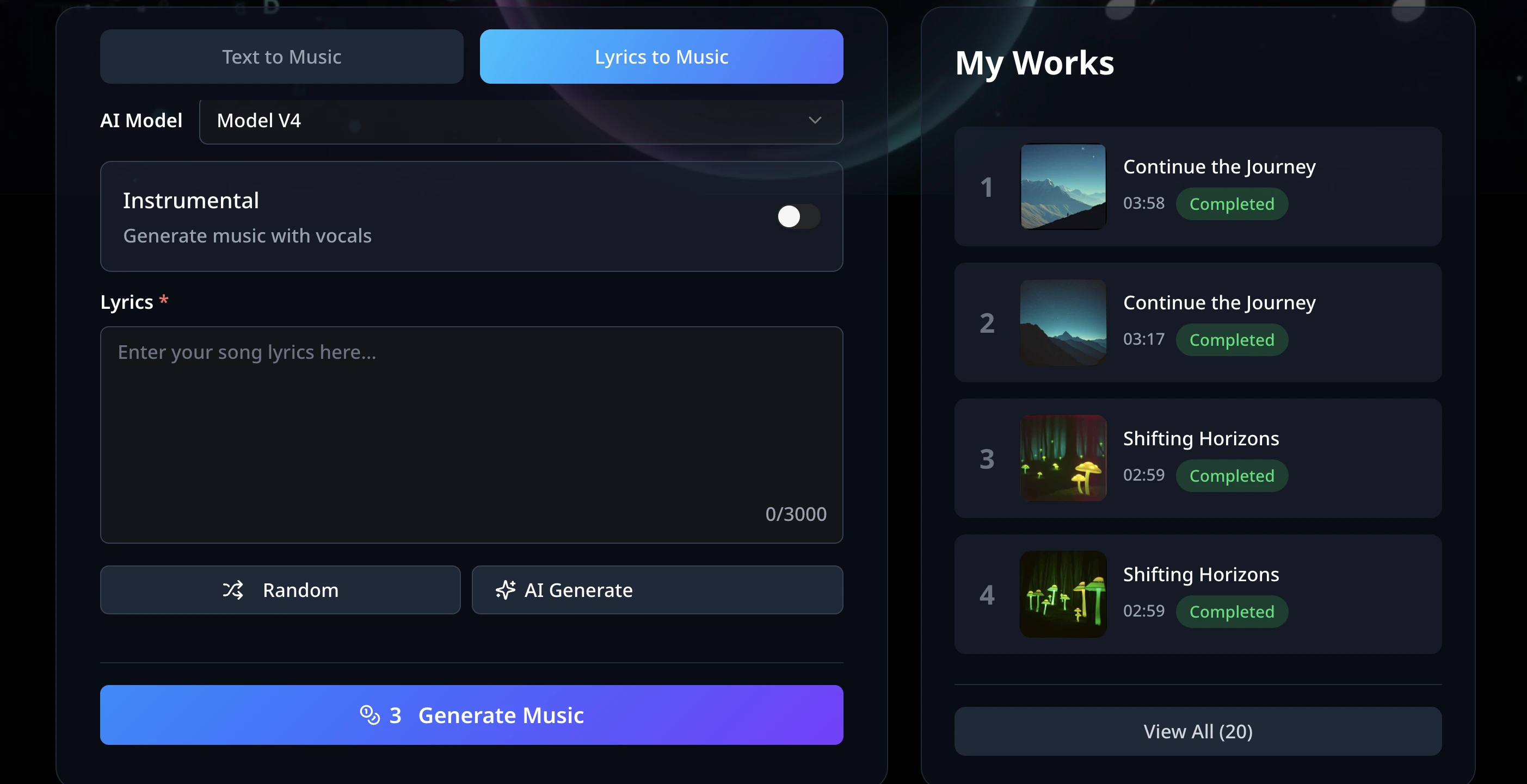 Create Songs from Your Lyrics